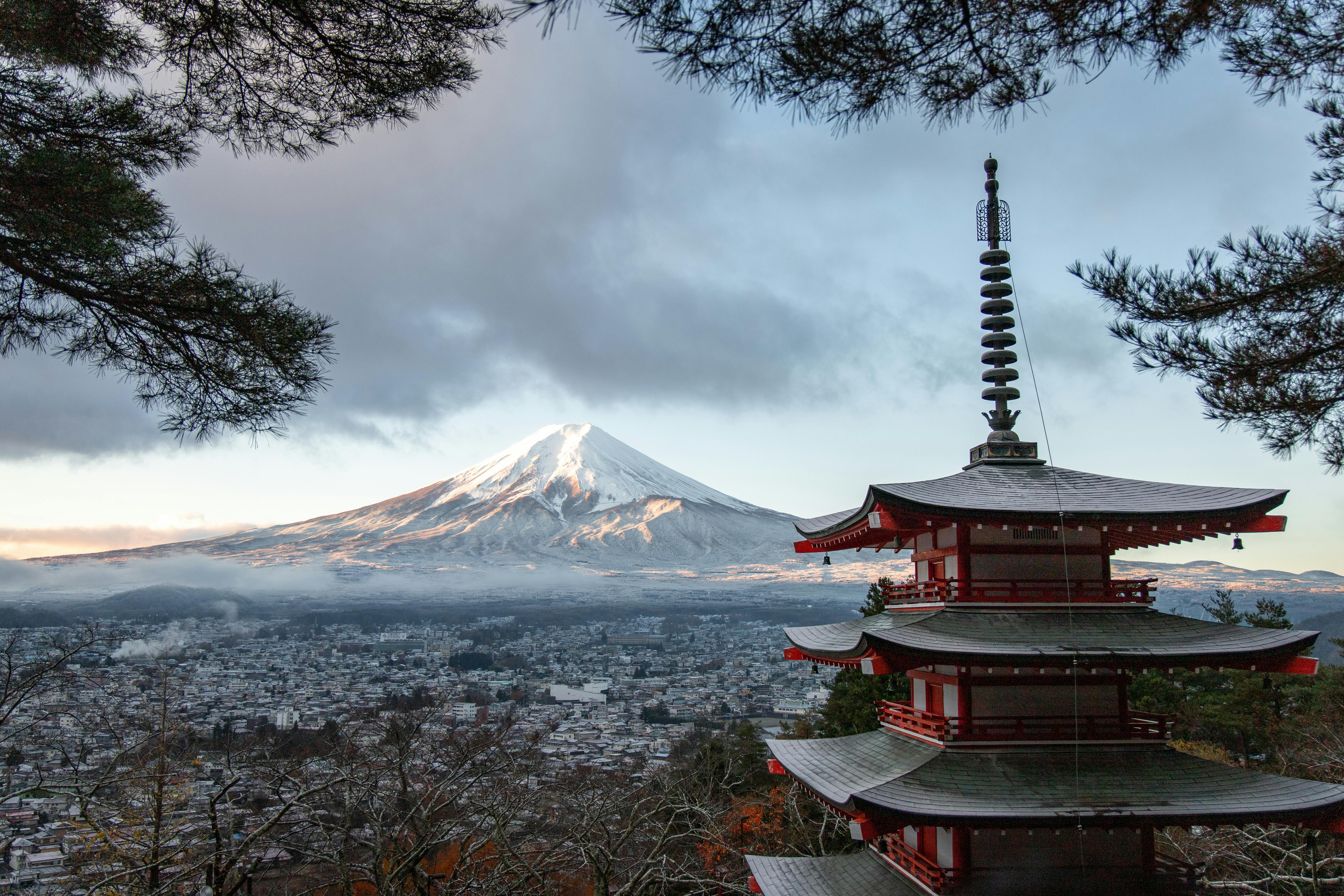 Mount Fuji seen from Lake Kawaguchiko with reflection